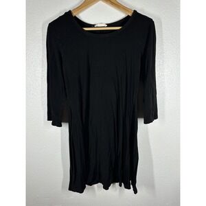 Forever Rose Dress Womens XL Black 3/4 Sleeve Scoop Neck Swing T-Shirt Casual